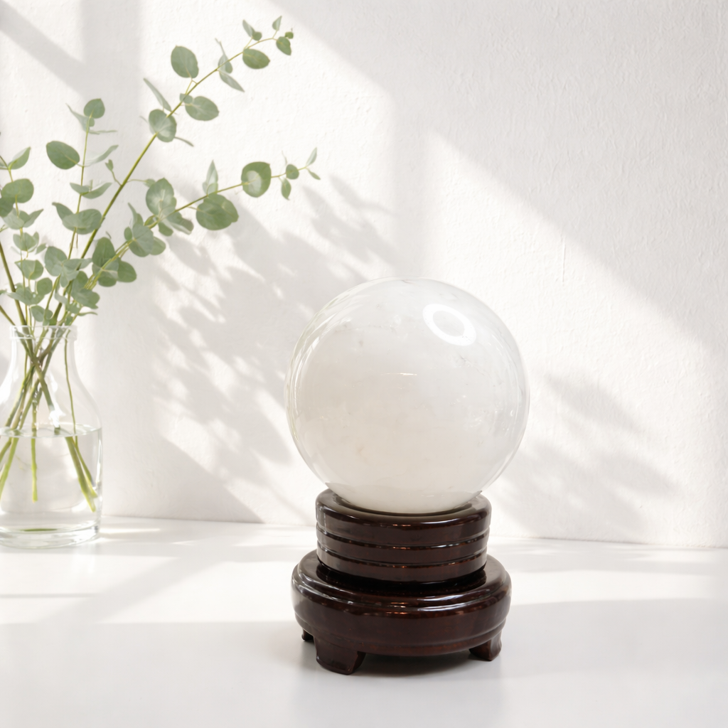 stor kugle af hvid/mælket Quartz