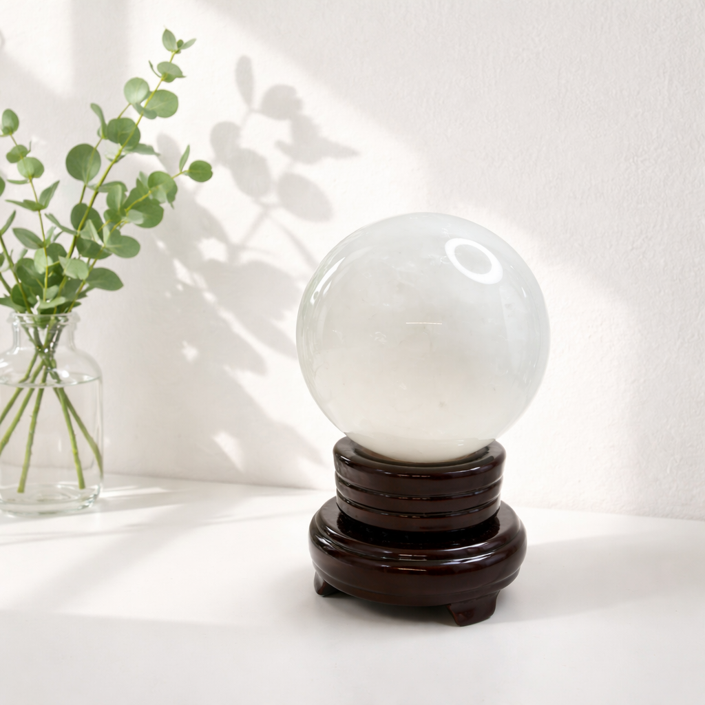 stor kugle af hvid/mælket Quartz