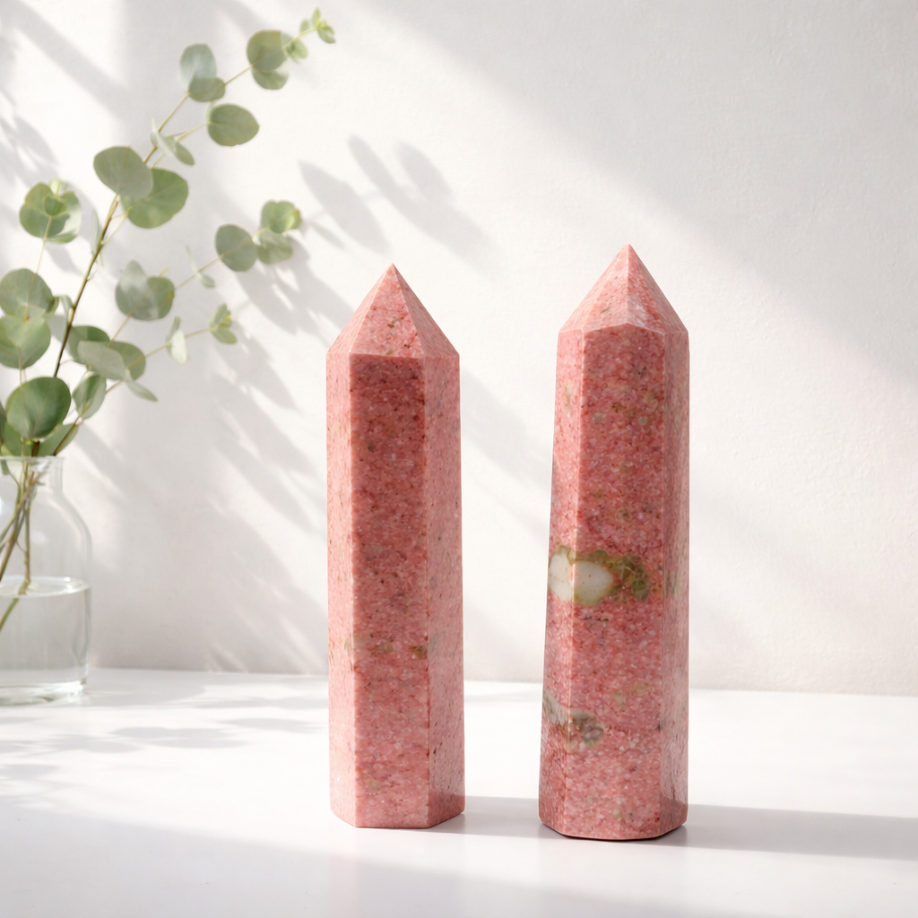 Rhodonite towers