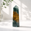Moss Agate / Mosagat tower med druzy-huler tårn